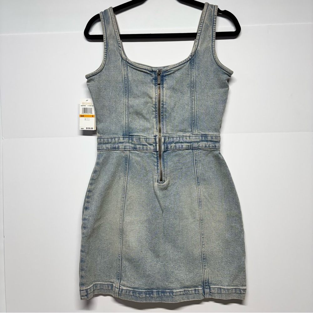 Michael Kors Women’s Button- Down Blue Denim Mini Dress - Picture 3 of 13